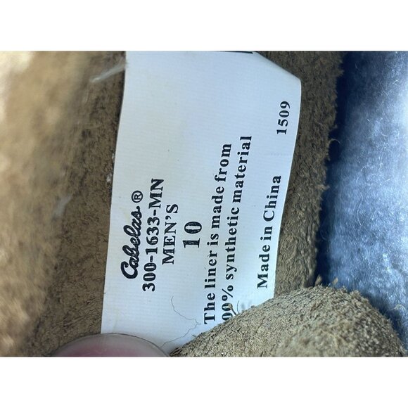 Cabelas Brown Leather Fur Lined Winter Boots Mens Size 10 - Picture 9 of 10